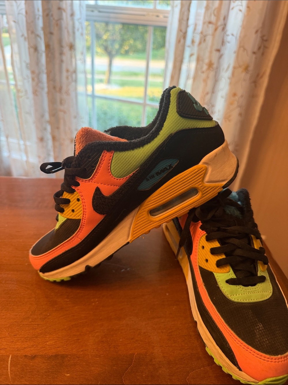 Nike Kids Colorblock Sneakers - Orange, Lime & Black